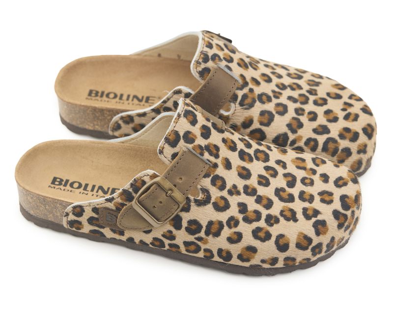 Sabot Cavallino Leopardo Con Fibbia Ing Marrone