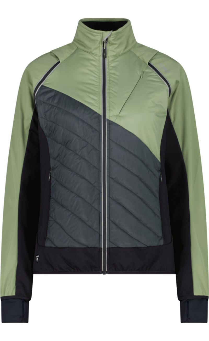 Giacca W Detachable Sleeves Light Softshell Green Tea