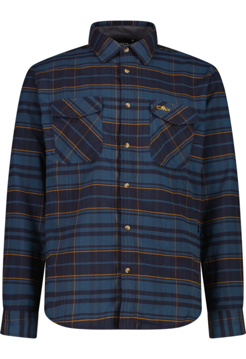 Camicia Brushed Flannel Antracite Avio Melange