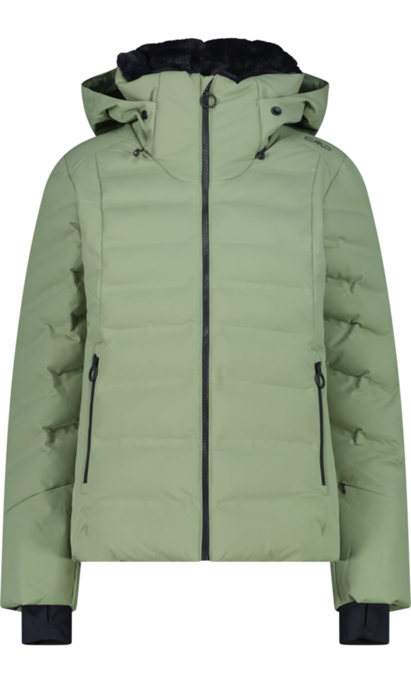 Giacca W Fix Hood Twill Green Tea