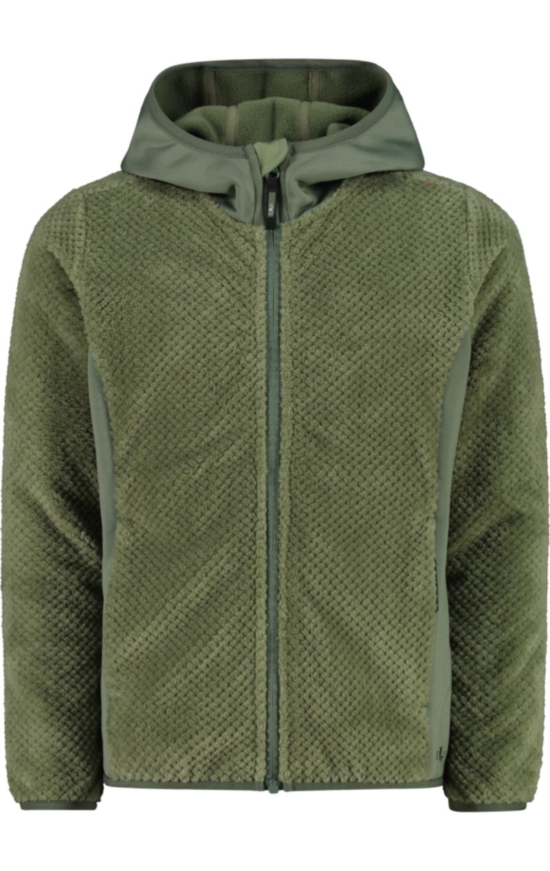 Pile Kid G Fix Hood Jacquard Highloft Green Tea