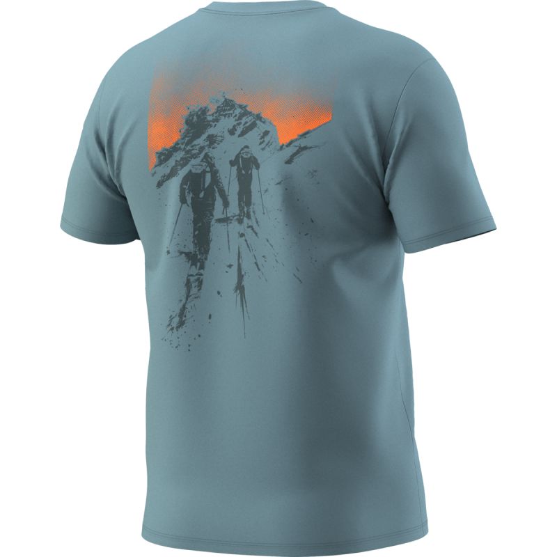 T-shirt Back Graphic Cotton Smoke Blue Approach