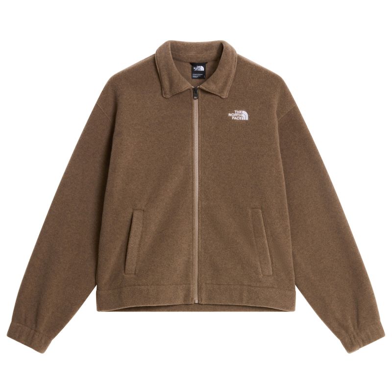 Giacca W Fleece Collared Garnet Black Heather