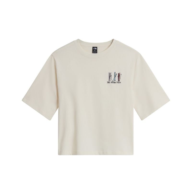 T-shirt W Ski Embro Boxy Graphic White Dune