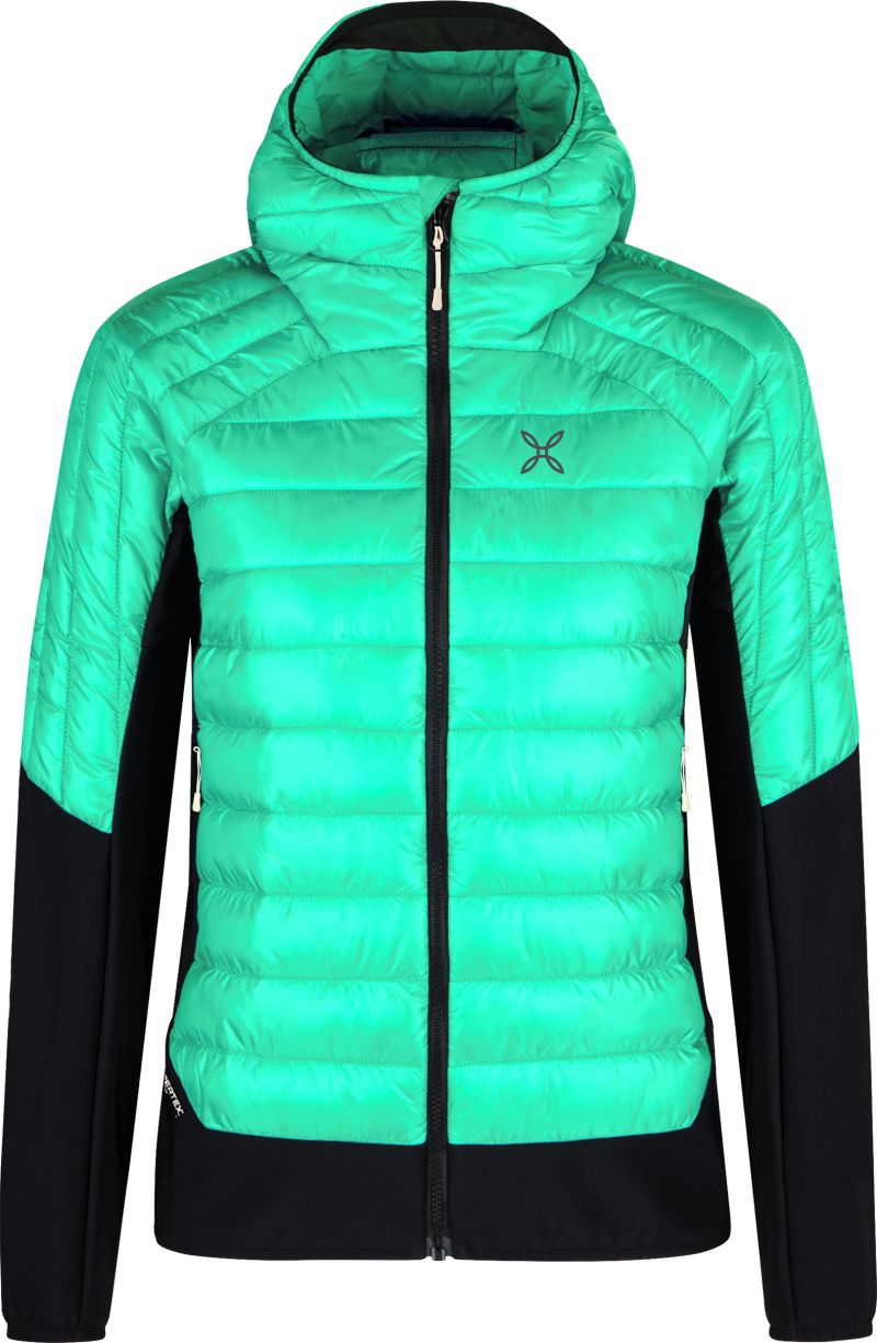 Giacca W Peak Hybrid Hooded Bright Teal