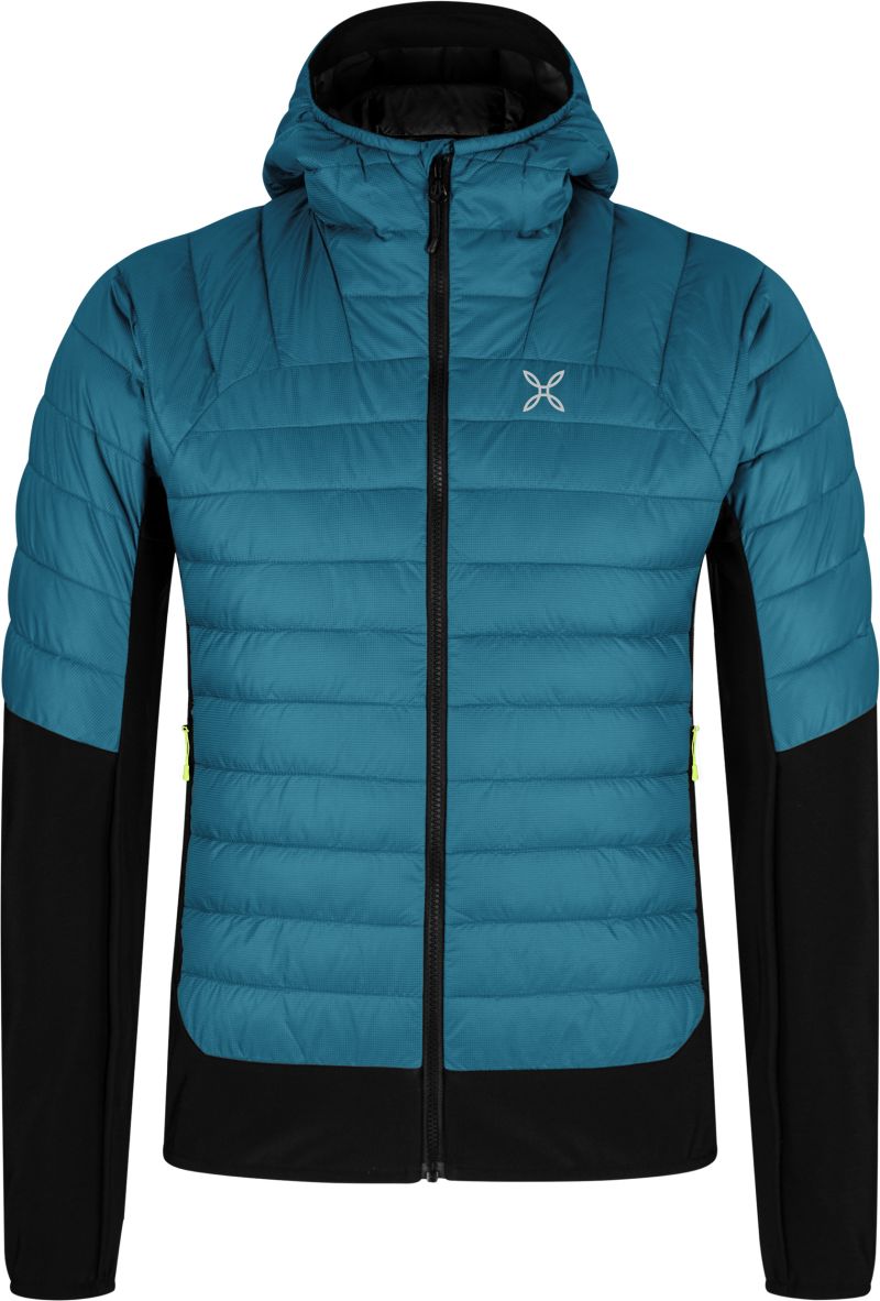 Giacca Peak Hybrid Hooded Steel Blue Sunny Lime