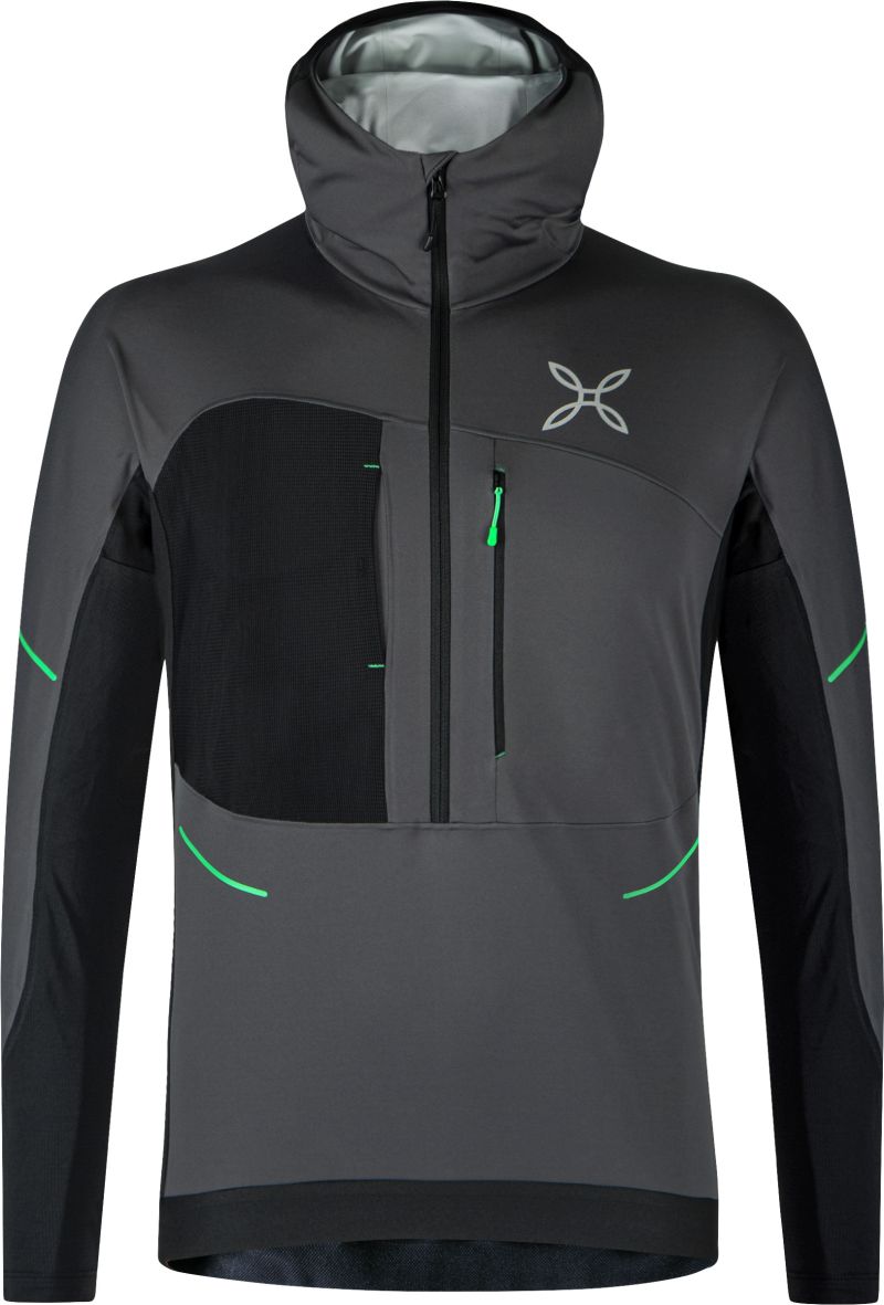 Maglia Ritmo Ptc Air Core Half Zip Antracite Vibe Green