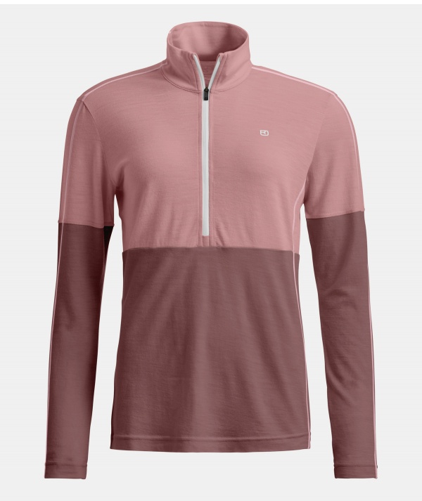 Maglia W 185 Rock N Wool Zip Neck Dusk Rose
