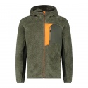 JACKET CMP FIX HOOD STRIPED HIGHLOFT SAGE OLIVE