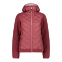JACKET CMP W HYBRID FIX HOOD GRID POLYESTER PEONY