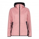 JACKET CMP W FIX HOOD MELANGE GRID TECH PINK MEL.