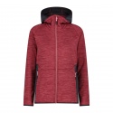 JACKET CMP W FIX HOOD MELANGE GRID TECH PEONY MEL.