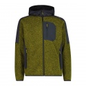 JACKET CMP FIX HOOD JACQUARD KNITTED GOLD GREEN ANTRACITE