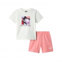 SET TNF KIDS BOX NSE PLAY REG SHORT WHITE DUNE CORAL CRUSH